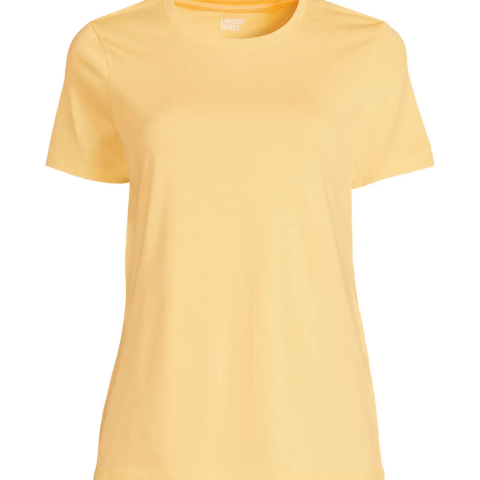 Supima Kurzarm-Shirt mit rundem Ausschnitt für Damen