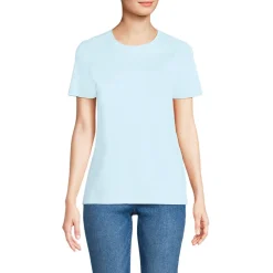 Supima Kurzarm-Shirt mit rundem Ausschnitt für Damen