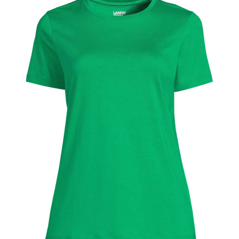 Supima Kurzarm-Shirt mit rundem Ausschnitt für Damen