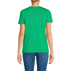 Supima Kurzarm-Shirt mit rundem Ausschnitt für Damen