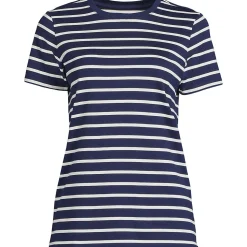Supima Kurzarm-Shirt mit rundem Ausschnitt für Damen