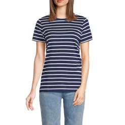 Supima Kurzarm-Shirt mit rundem Ausschnitt für Damen