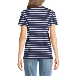 Supima Kurzarm-Shirt mit rundem Ausschnitt für Damen
