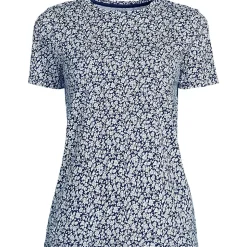 Supima Kurzarm-Shirt mit rundem Ausschnitt für Damen