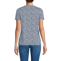 Supima Kurzarm-Shirt mit rundem Ausschnitt für Damen