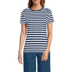 Supima Kurzarm-Shirt mit rundem Ausschnitt für Damen
