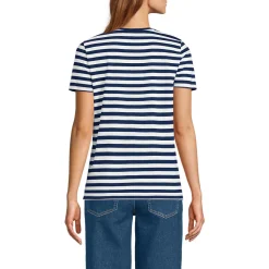 Supima Kurzarm-Shirt mit rundem Ausschnitt für Damen