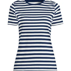 Supima Kurzarm-Shirt mit rundem Ausschnitt für Damen