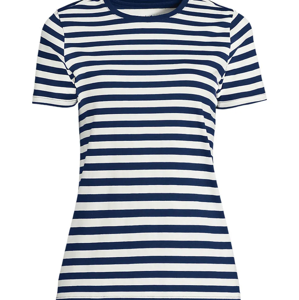 Supima Kurzarm-Shirt mit rundem Ausschnitt für Damen
