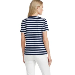 Supima Kurzarm-Shirt mit rundem Ausschnitt für Damen