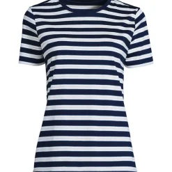 Supima Kurzarm-Shirt mit rundem Ausschnitt für Damen