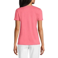 Supima Kurzarm-Shirt mit rundem Ausschnitt für Damen