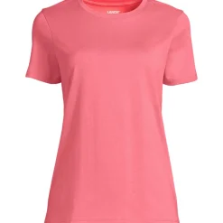 Supima Kurzarm-Shirt mit rundem Ausschnitt für Damen