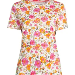 Supima Kurzarm-Shirt mit rundem Ausschnitt für Damen