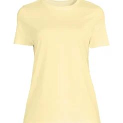 Supima Kurzarm-Shirt mit rundem Ausschnitt für Damen