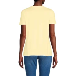 Supima Kurzarm-Shirt mit rundem Ausschnitt für Damen