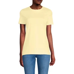 Supima Kurzarm-Shirt mit rundem Ausschnitt für Damen