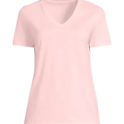 Supima Kurzarm-Shirt mit V-Ausschnitt für Damen