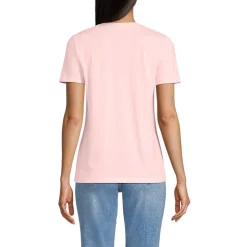 Supima Kurzarm-Shirt mit V-Ausschnitt für Damen