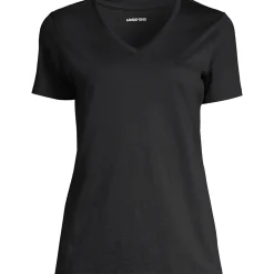 Supima Kurzarm-Shirt mit V-Ausschnitt für Damen