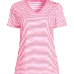 Supima Kurzarm-Shirt mit V-Ausschnitt für Damen