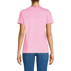 Supima Kurzarm-Shirt mit V-Ausschnitt für Damen