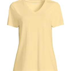 Supima Kurzarm-Shirt mit V-Ausschnitt für Damen