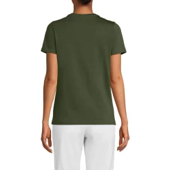 Supima Kurzarm-Shirt mit V-Ausschnitt für Damen