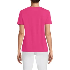 Supima Kurzarm-Shirt mit V-Ausschnitt für Damen