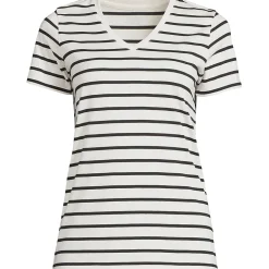 Supima Kurzarm-Shirt mit V-Ausschnitt für Damen
