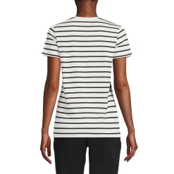 Supima Kurzarm-Shirt mit V-Ausschnitt für Damen