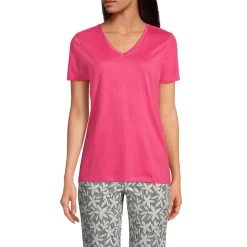 Supima Kurzarm-Shirt mit V-Ausschnitt für Damen