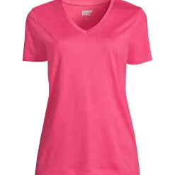 Supima Kurzarm-Shirt mit V-Ausschnitt für Damen