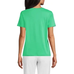 Supima Kurzarm-Shirt mit V-Ausschnitt für Damen