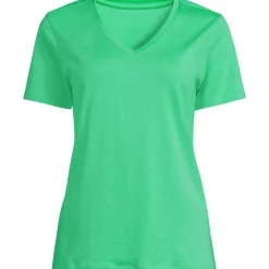 Supima Kurzarm-Shirt mit V-Ausschnitt für Damen