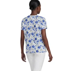 Supima Kurzarm-Shirt mit V-Ausschnitt für Damen