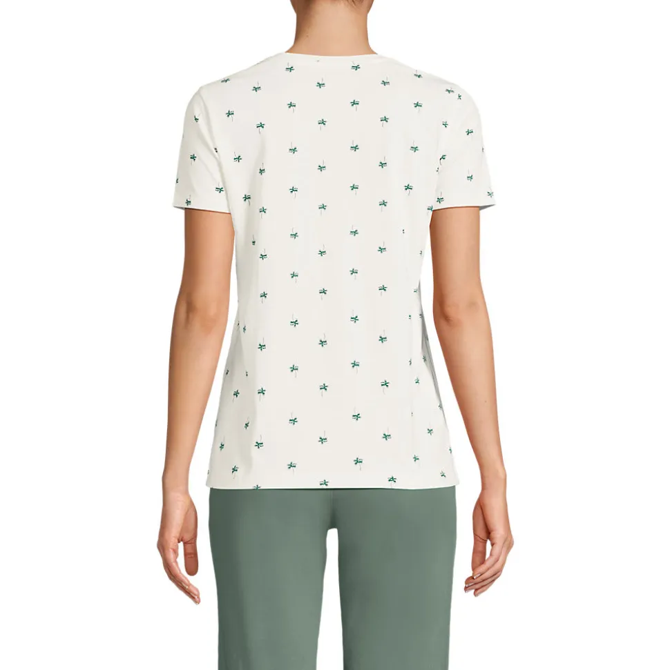 Supima Kurzarm-Shirt mit V-Ausschnitt für Damen