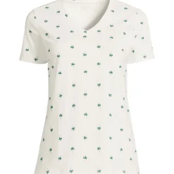 Supima Kurzarm-Shirt mit V-Ausschnitt für Damen