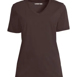 Supima Kurzarm-Shirt mit V-Ausschnitt für Damen