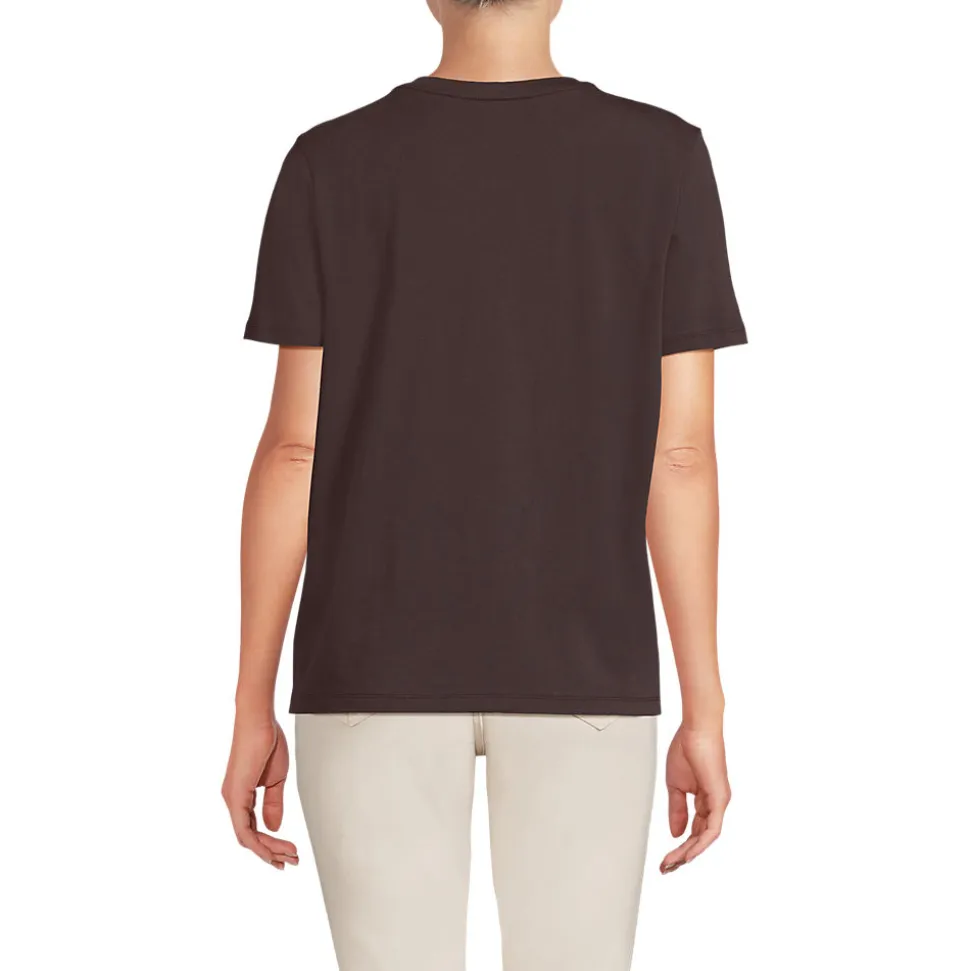Supima Kurzarm-Shirt mit V-Ausschnitt für Damen