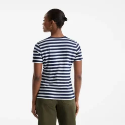 Supima Kurzarm-Shirt mit V-Ausschnitt für Damen