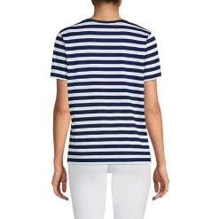 Supima Kurzarm-Shirt mit V-Ausschnitt für Damen
