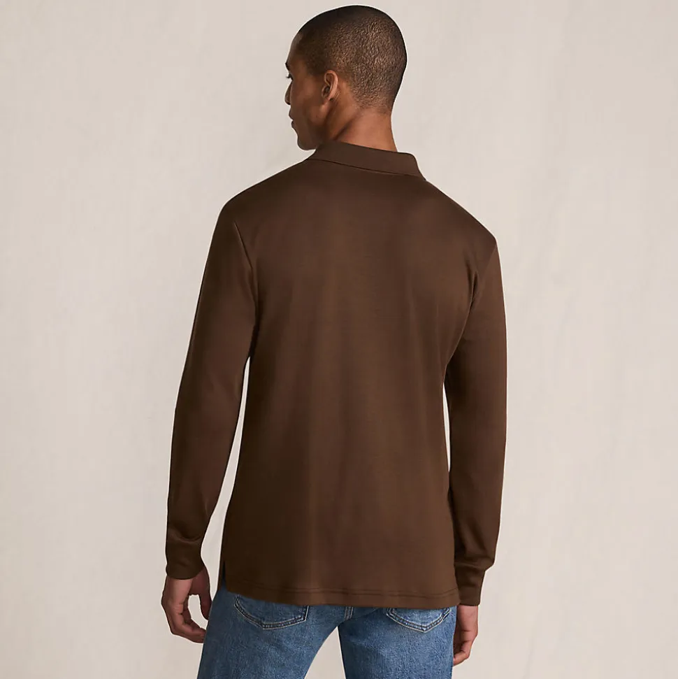 Supima Langarm-Polo für Herren, Classic Fit