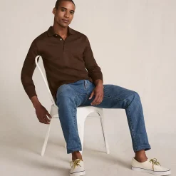 Supima Langarm-Polo für Herren, Classic Fit