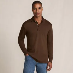 Supima Langarm-Polo für Herren, Classic Fit