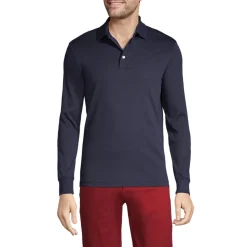 Supima Langarm-Polo für Herren, Classic Fit
