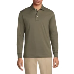 Supima Langarm-Polo für Herren, Classic Fit
