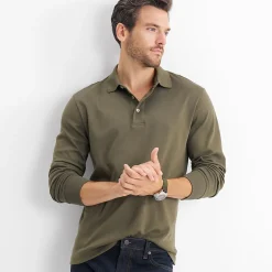 Supima Langarm-Polo für Herren, Classic Fit