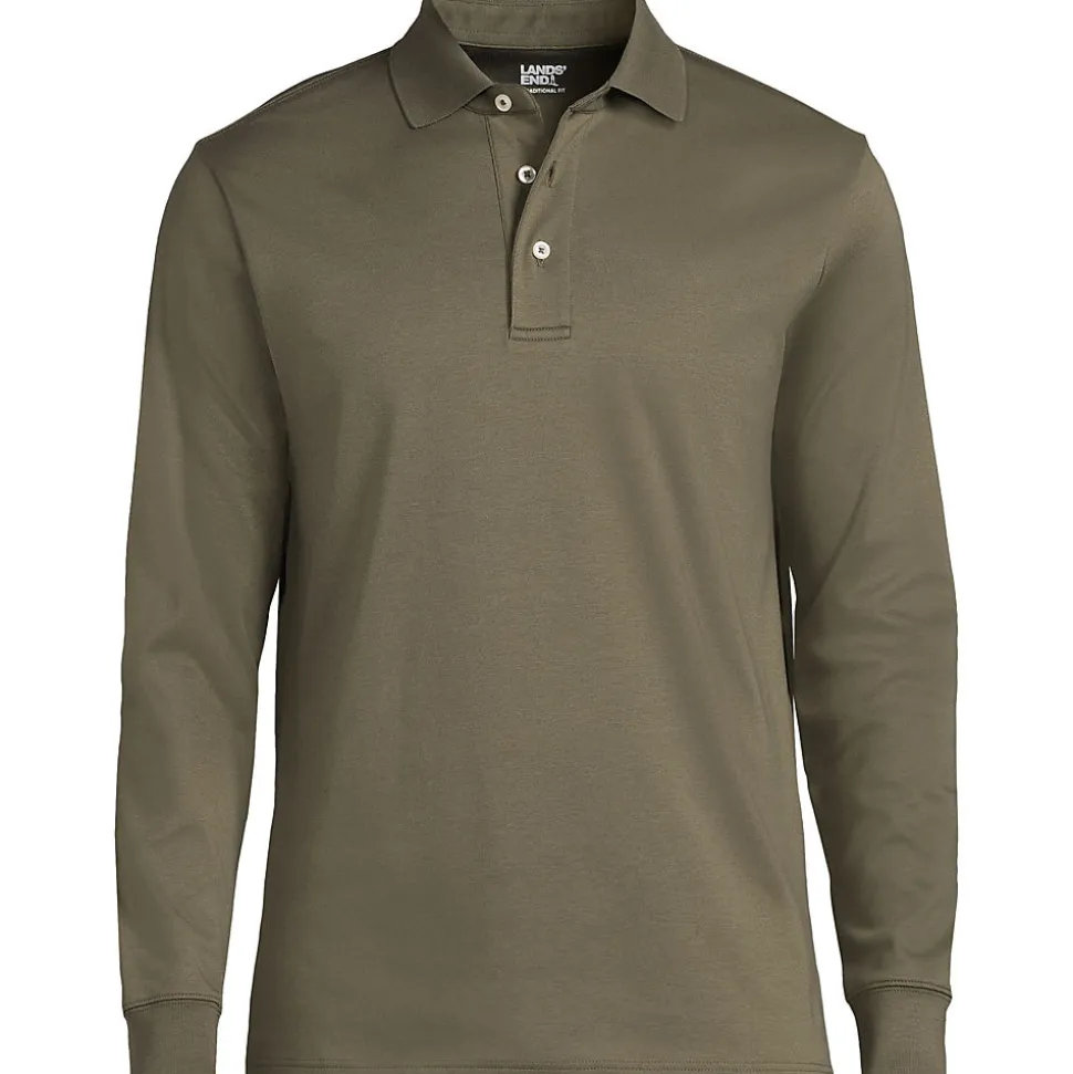 Supima Langarm-Polo für Herren, Classic Fit