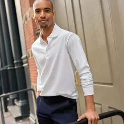 Supima Langarm-Polo für Herren, Classic Fit